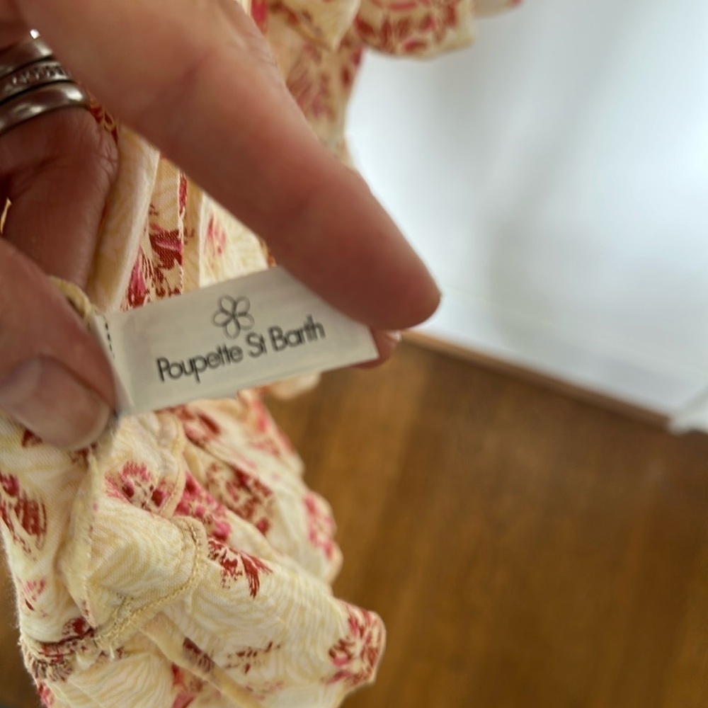Designer Poupette St Barth Clara Mini Dress Yellow | Resort Boho Chic S - Picture 10 of 13